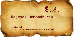 Rojcsek Annamária névjegykártya